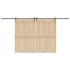 Kit di Binari per Porte Scorrevoli 427 cm Acciaio Nero