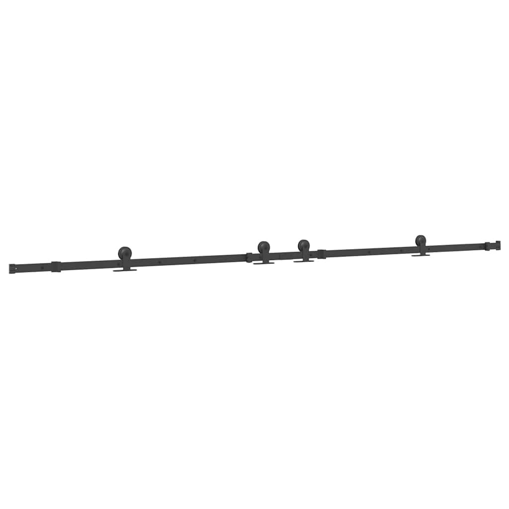 Kit di Binari per Porte Scorrevoli 305 cm Acciaio Nero