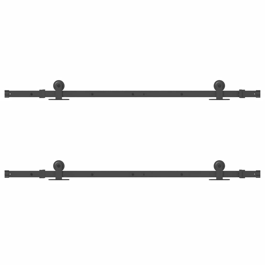 Kit di Binari per Porte Scorrevoli 305 cm Acciaio Nero