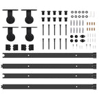 Kit di Binari per Porte Scorrevoli 305 cm Acciaio Nero