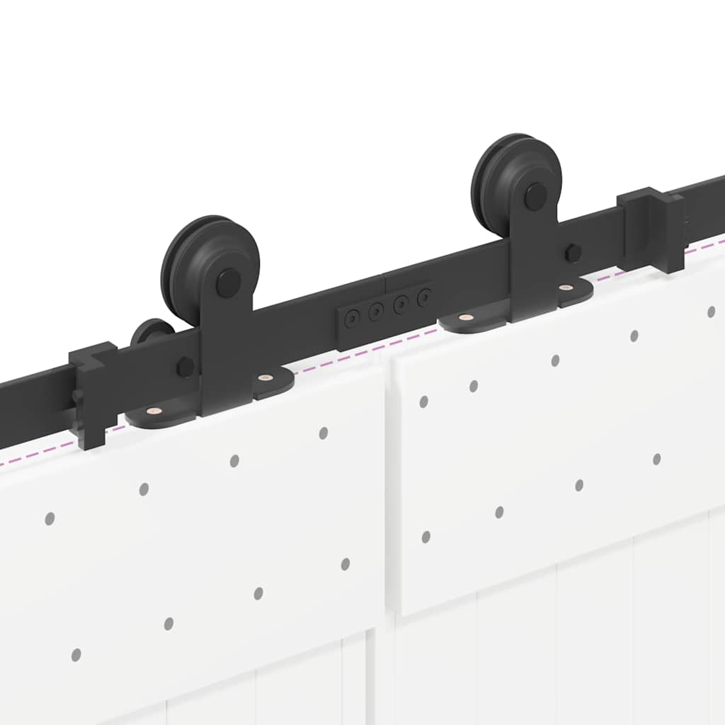 Kit di Binari per Porte Scorrevoli 305 cm Acciaio Nero