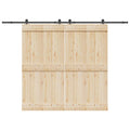 Kit di Binari per Porte Scorrevoli 305 cm Acciaio Nero