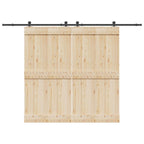 Kit di Binari per Porte Scorrevoli 305 cm Acciaio Nero