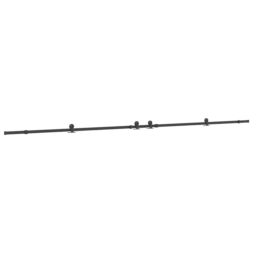 Kit di Binari per Porte Scorrevoli 427 cm Acciaio Nero