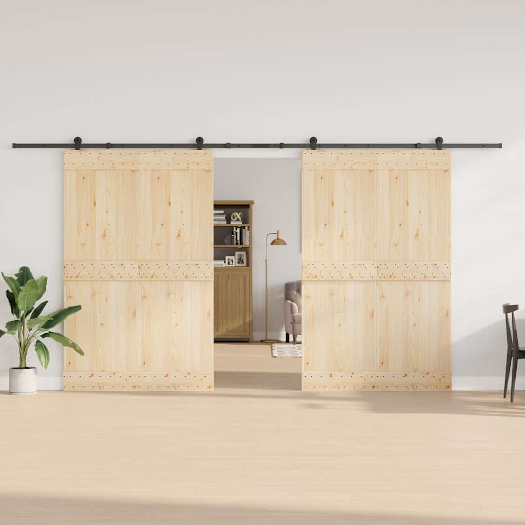 Kit di Binari per Porte Scorrevoli 427 cm Acciaio Nero