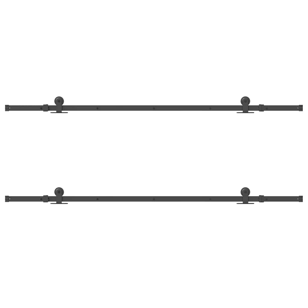 Kit di Binari per Porte Scorrevoli 427 cm Acciaio Nero
