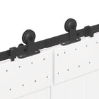 Kit di Binari per Porte Scorrevoli 427 cm Acciaio Nero