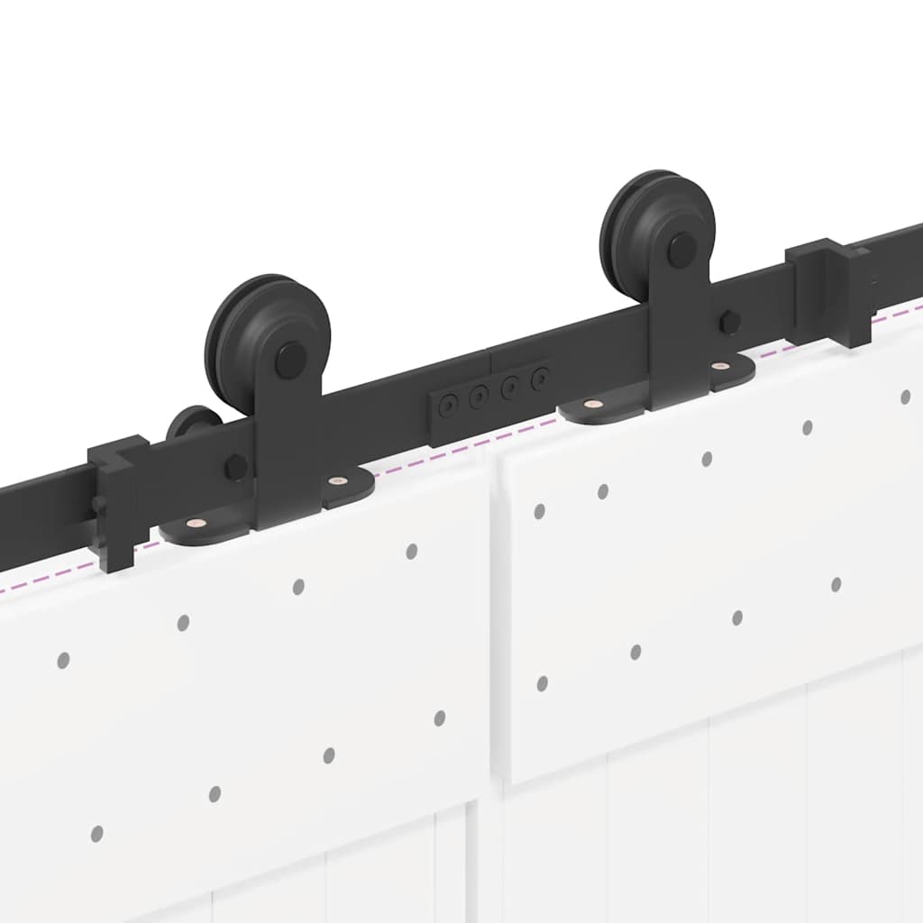 Kit di Binari per Porte Scorrevoli 427 cm Acciaio Nero