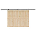 Kit di Binari per Porte Scorrevoli 427 cm Acciaio Nero
