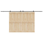 Kit di Binari per Porte Scorrevoli 427 cm Acciaio Nero