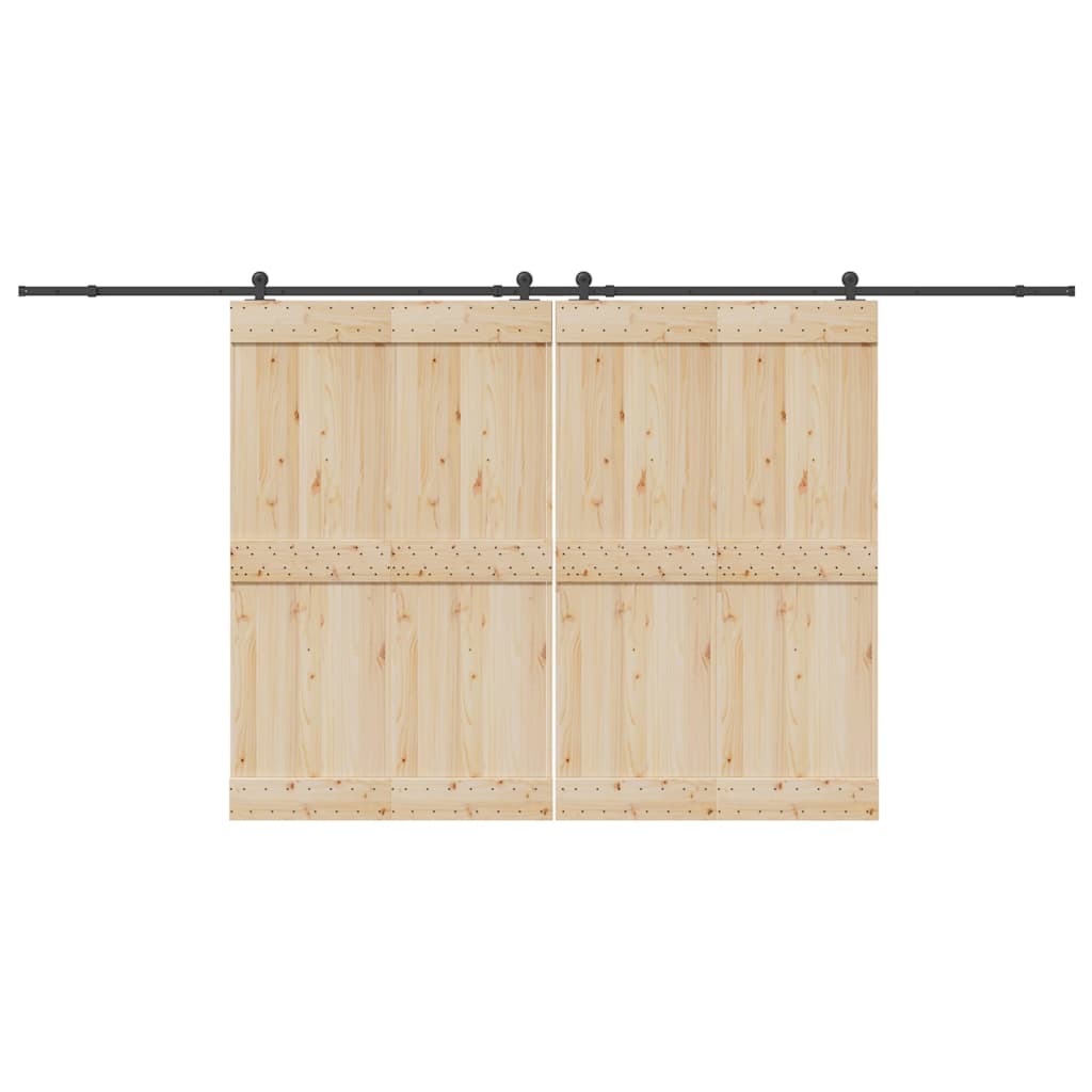 Kit di Binari per Porte Scorrevoli 427 cm Acciaio Nero