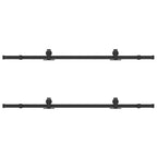 Kit di Binari per Porte Scorrevoli 366 cm Acciaio Nero