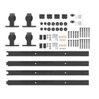 Kit di Binari per Porte Scorrevoli 366 cm Acciaio Nero