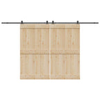 Kit di Binari per Porte Scorrevoli 366 cm Acciaio Nero