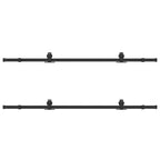 Kit di Binari per Porte Scorrevoli 400 cm Acciaio Nero