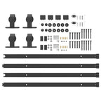 Kit di Binari per Porte Scorrevoli 400 cm Acciaio Nero