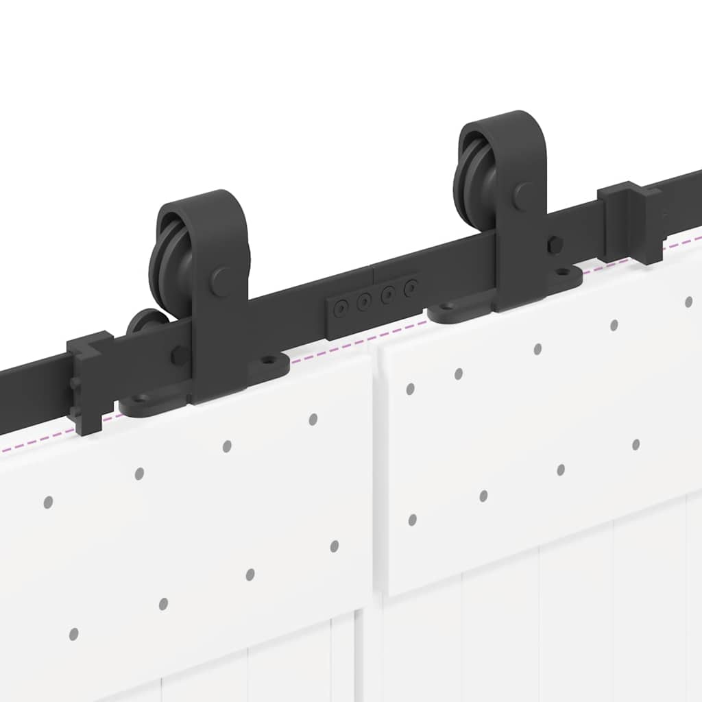 Kit di Binari per Porte Scorrevoli 400 cm Acciaio Nero