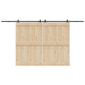 Kit di Binari per Porte Scorrevoli 400 cm Acciaio Nero