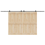 Kit di Binari per Porte Scorrevoli 400 cm Acciaio Nero