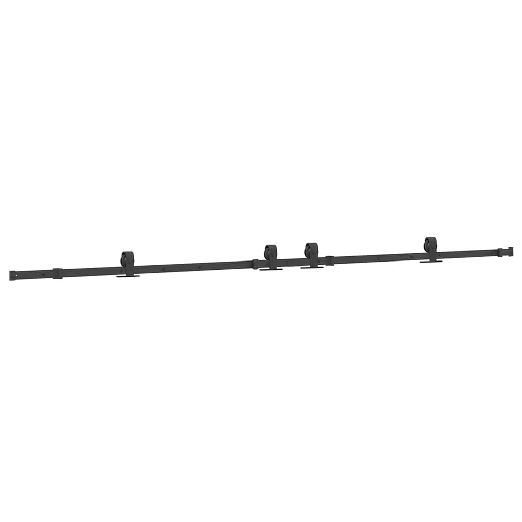 Kit di Binari per Porte Scorrevoli 305 cm Acciaio Nero