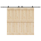 Kit di Binari per Porte Scorrevoli 305 cm Acciaio Nero
