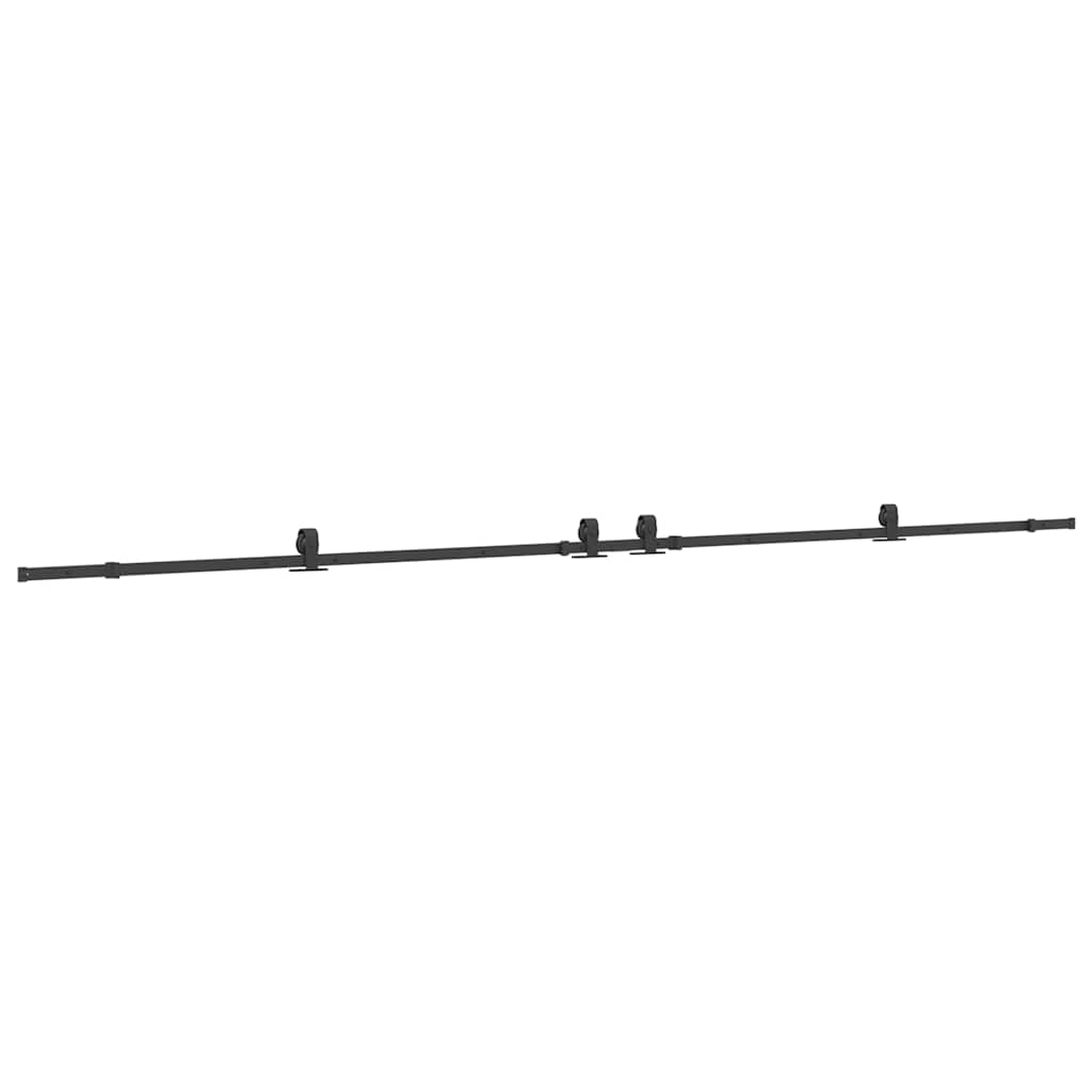 Kit di Binari per Porte Scorrevoli 427 cm Acciaio Nero