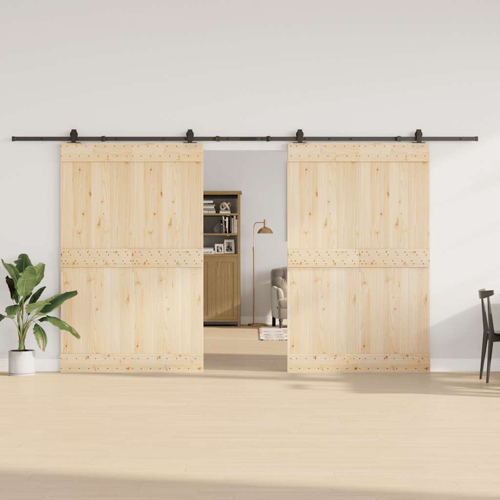 Kit di Binari per Porte Scorrevoli 427 cm Acciaio Nero