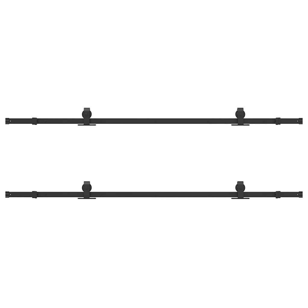 Kit di Binari per Porte Scorrevoli 427 cm Acciaio Nero
