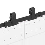 Kit di Binari per Porte Scorrevoli 427 cm Acciaio Nero