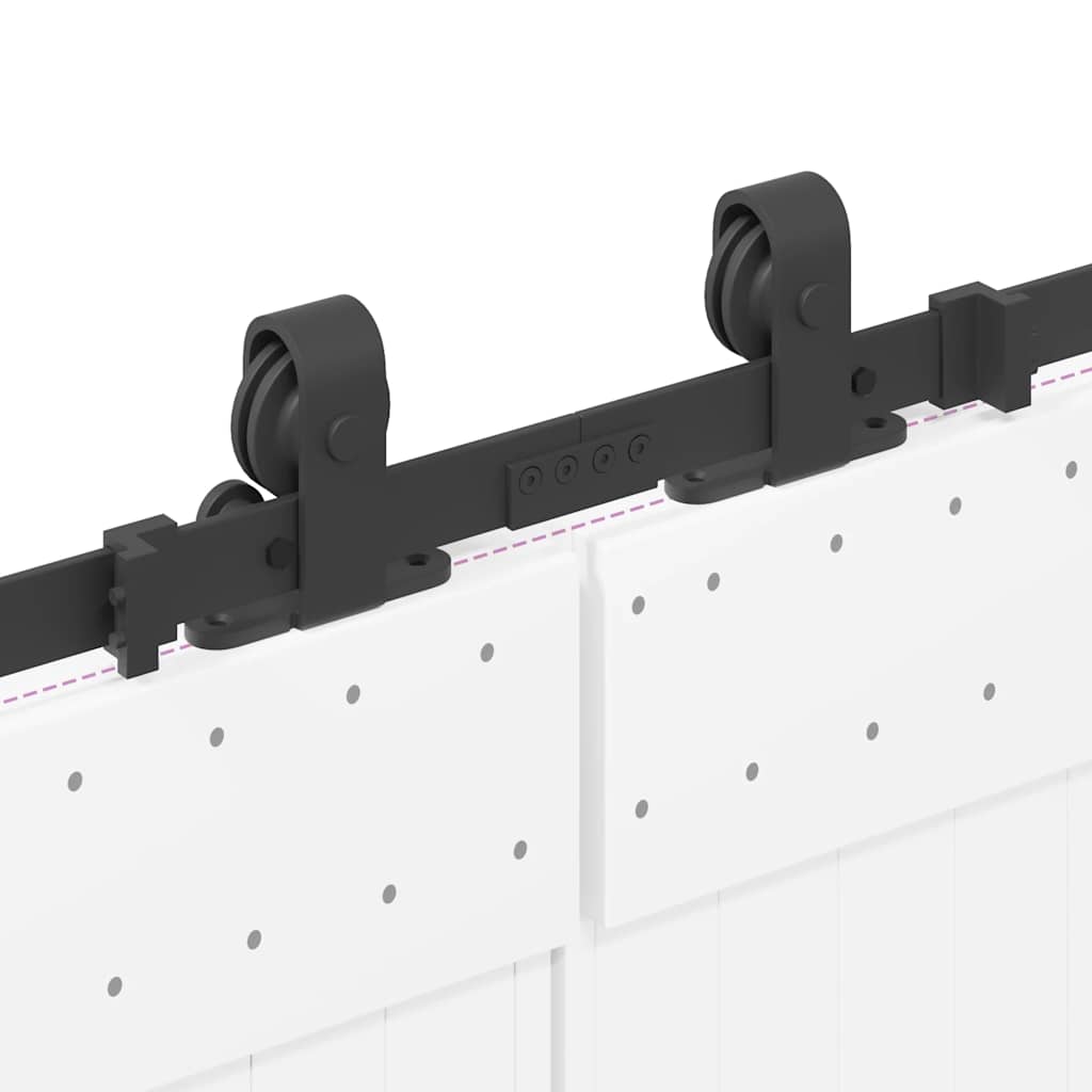 Kit di Binari per Porte Scorrevoli 427 cm Acciaio Nero
