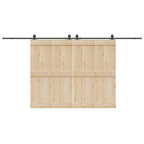 Kit di Binari per Porte Scorrevoli 427 cm Acciaio Nero