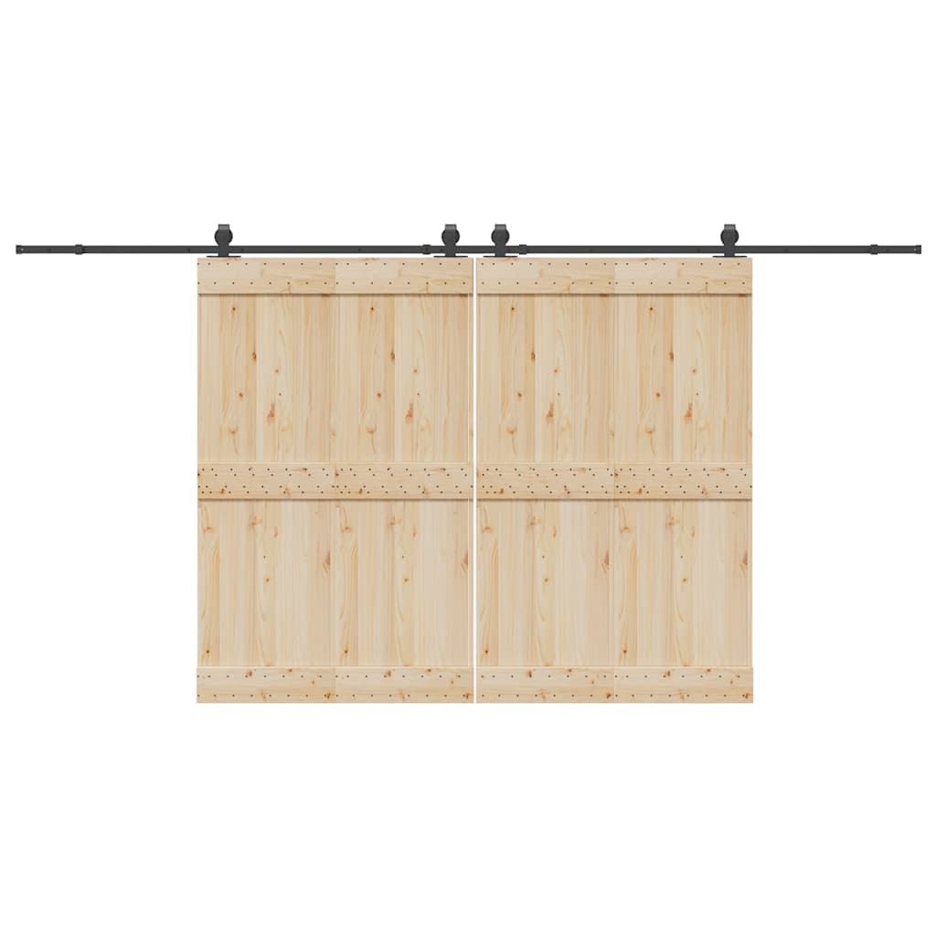 Kit di Binari per Porte Scorrevoli 427 cm Acciaio Nero