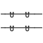 Kit di Binari per Porte Scorrevoli 366 cm Acciaio Nero