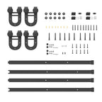 Kit di Binari per Porte Scorrevoli 366 cm Acciaio Nero