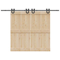 Kit di Binari per Porte Scorrevoli 366 cm Acciaio Nero