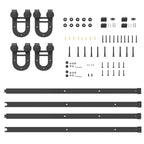 Kit di Binari per Porte Scorrevoli 400 cm Acciaio Nero