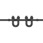 Kit di Binari per Porte Scorrevoli 400 cm Acciaio Nero