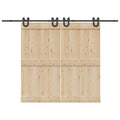 Kit di Binari per Porte Scorrevoli 400 cm Acciaio Nero