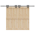 Kit di Binari per Porte Scorrevoli 400 cm Acciaio Nero