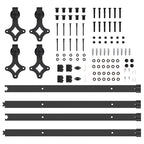 Kit di Binari per Porte Scorrevoli 305 cm Acciaio Nero