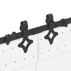 Kit di Binari per Porte Scorrevoli 305 cm Acciaio Nero