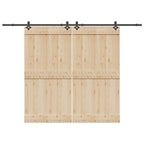Kit di Binari per Porte Scorrevoli 305 cm Acciaio Nero