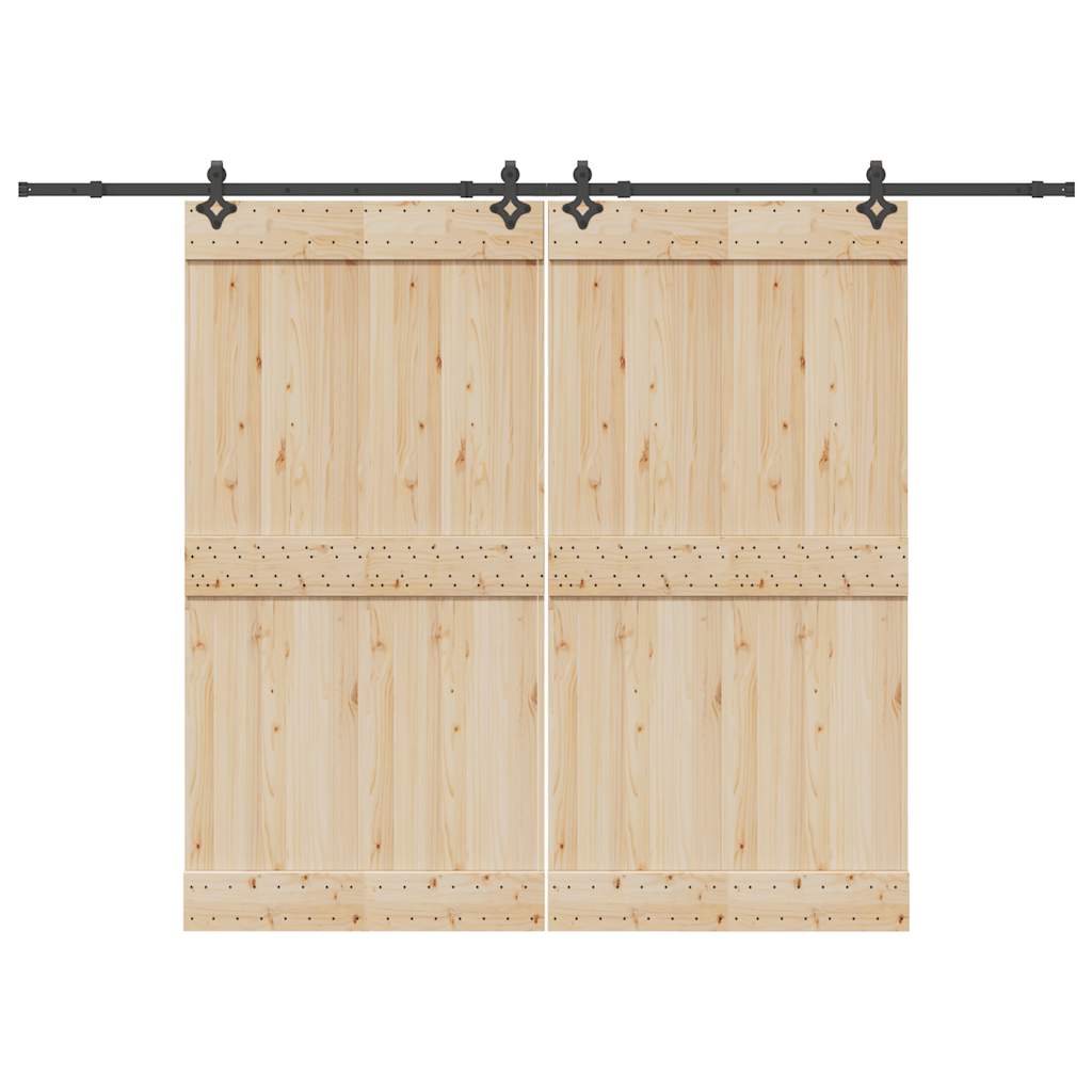 Kit di Binari per Porte Scorrevoli 305 cm Acciaio Nero