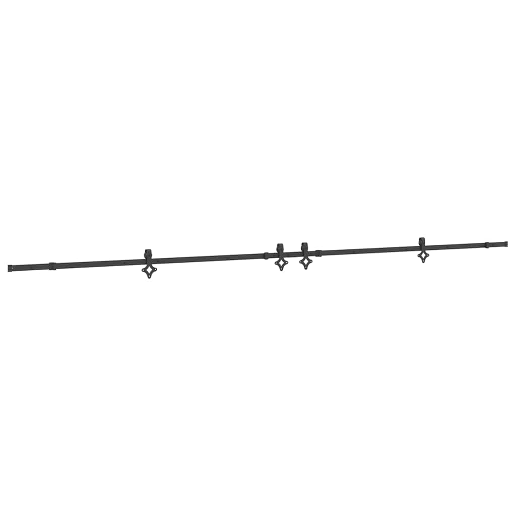 Kit di Binari per Porte Scorrevoli 427 cm Acciaio Nero