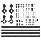 Kit di Binari per Porte Scorrevoli 427 cm Acciaio Nero