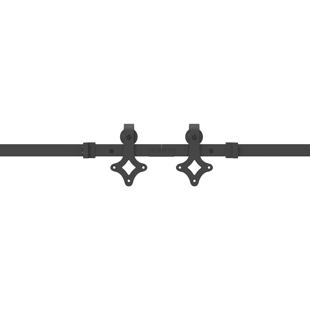 Kit di Binari per Porte Scorrevoli 427 cm Acciaio Nero