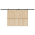 Kit di Binari per Porte Scorrevoli 427 cm Acciaio Nero