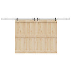 Kit di Binari per Porte Scorrevoli 427 cm Acciaio Nero