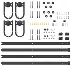 Kit di Binari per Porte Scorrevoli 366 cm Acciaio Nero