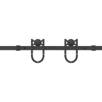 Kit di Binari per Porte Scorrevoli 366 cm Acciaio Nero